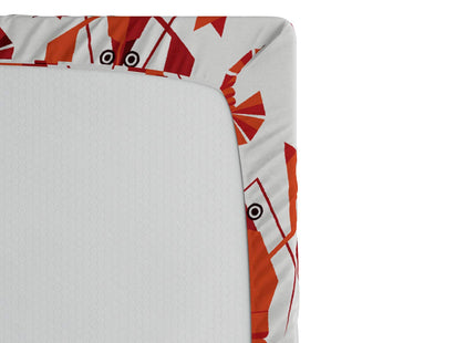Ambesonne Lobster Fitted Sheet, Abstract Geometric Lobsters Art Vertically Aligned Graphic, Soft Decorative Fabric Bedding All-Round Elastic Pocket, Queen Size, White Vermilion