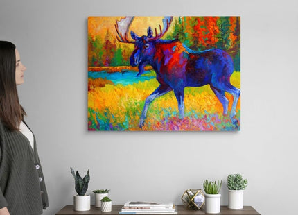 CANVAS ON DEMAND Majestic Moose Canvas Wall Art Print, Home Decor, Wildlife Artwork, 32" x24in