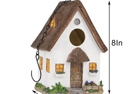 Bird Houses for Outside Outdoor Bird Houses, Hanging Resin Birdhouse for Bluebird, Hummingbird, Sparrow, Wren Finches, Chickadee, Gifts for Bird Lovers,Garden Decorations