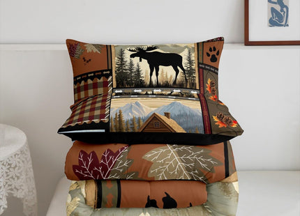 Feelyou Hunting Bear Deer Comforter Toddler Size Wild Animal Comforter Set for Boys Girls Children Rustic Cabin Country Bedding Set Room Decor Bear Western Farmhouse Duvet Set 2Pcs