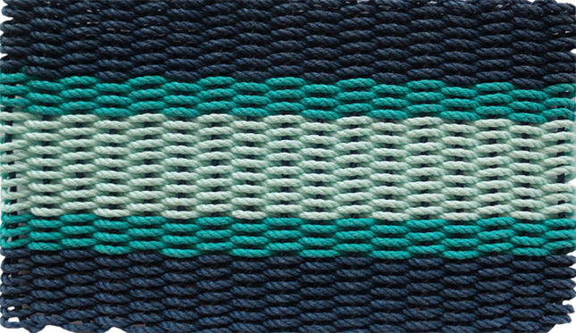 Maine Lobster Rope Doormats, Outdoor Doormat, Navy-Teal-Seafoam, 18"x30"