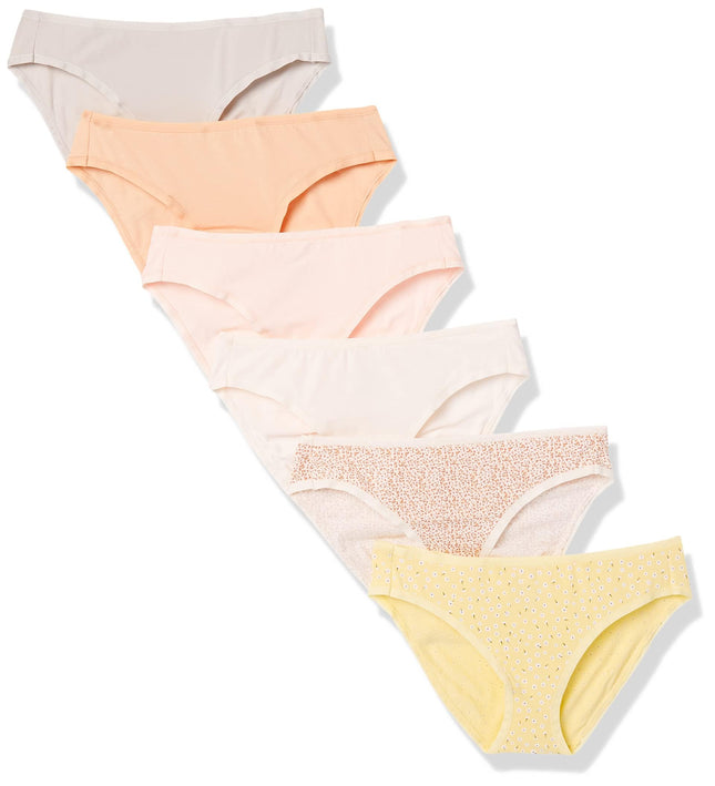 Amazon Essentials Women's Cotton Stretch Bikini Panty Underwear, -Summer Floral, Small