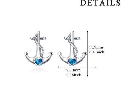 YFN Anchor Earrings Sterling Silver Anchor Stud Nautical Jewelry for Women