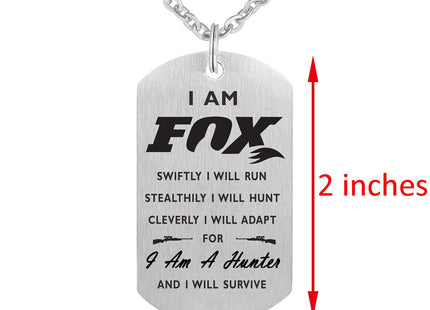 Fashion Fox Pendant Necklace I am Fox Gift Fans Dog Tag Jewelry Keychain
