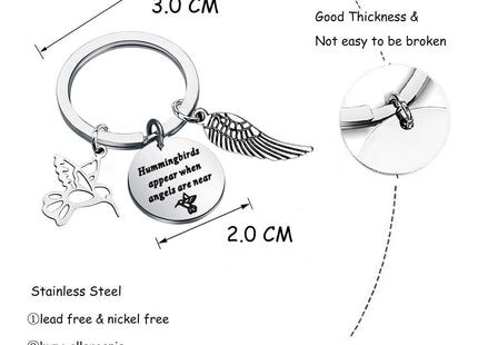 Gzrlyf Hummingbird Keychain Hummingbirds Appear when Angels are Near Hummingbird Memorial Gifts for Loss of Loved One (Keychain)