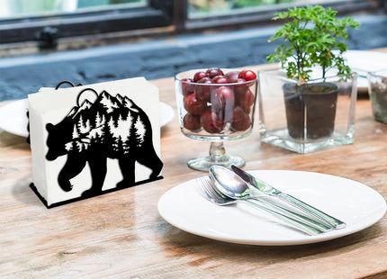 SUPERDANT Forest Bear Napkin Stand Napkin Holder For Farmhouse Decor