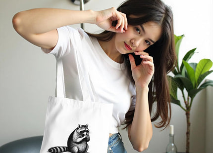 Cute Raccoon Tote Bag, Raccoon Gifts for Women Bestie Friends Coworkers