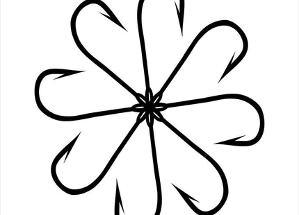 Ambesonne Fishing Duvet Cover Set, Flower Shaped Artisan Steel Multi Hook Gaff in Row New Needle Device Print, Decorative 2 Piece Bedding Set with 1 Pillow Sham, Twin Size, White Soft Black