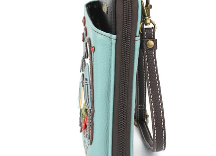 CHALA Wallet Crossbody Cell Phone Purse - Women Faux Leather Multicolor Handbag with Adjustable Strap - Chickadee - blue