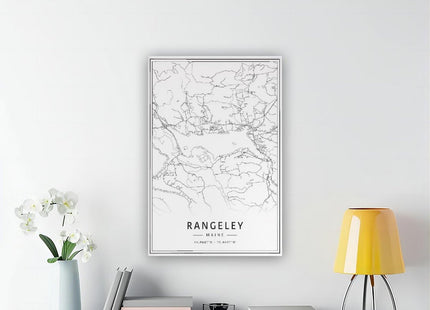 ghNDJdk Rangeley Maine Street Acrylic Glass Road Canvas Posters Wall Art Bedroom Office Room Decor Gift StyleUnframe 12x18inch