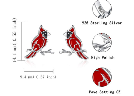 MANBU Sterling Silver Cardinal Jewelry for Women