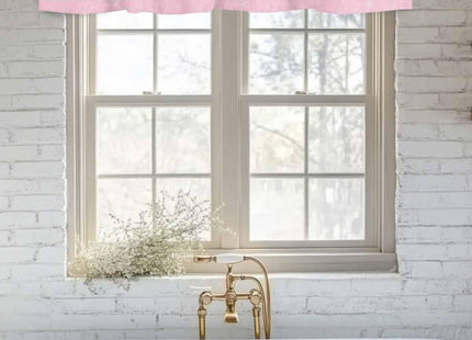 Vandarllin Coastal Beach Kitchen Curtains Valances for Windows Nautical Ocean Seashell Coral Starfish Rod Pocket Window Treatment for Kitchen/Living Room/Bedroom/Bathroom, 42" X 12", Pink Aqua Summer