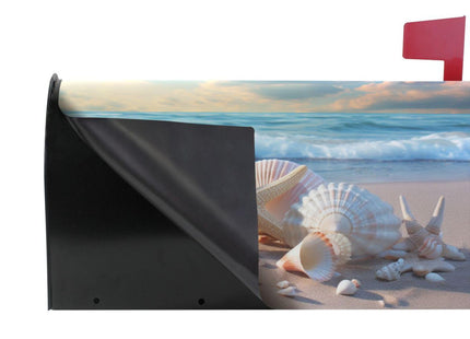 ALAZA Seashell Starfish on Beach Summer Magnetic Mailbox Cover MailWraps Garden Yard Home Decor for Outside Standard Size-18"x 20.8"