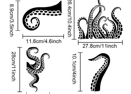 MAYJOYDIY 2pcs Octopus Tentacles Stencil 11.8×11.8inch Summer Sea Life Painting Stencils with Paint Brush Sea Creatures Bubbles Drawing Template for Bathroom Home Decor Walls Furniture