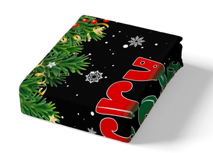 Homewish Merry Christmas Duvet Cover Set Queen Size Xmas Pine Tree Bedding Set 3Pcs Winter Snowflake Comforter Cover for Kids Boys Girls Adult Room Decor,Green Red Black Quilt Cover,2 Pillowcases