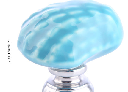 Ceramic Seashell Nautical Cabinet Knobs for Kitchen Drawer, 6 Pack, Blue