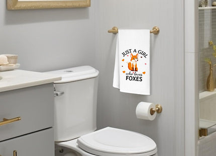 Jvpke Fox Decor,Fox Gifts for Girls Women,Just a Girl Who Loves Foxes Kitchen Towels,Red Fox Dish Towels for Kitchen Decorative,Fox Dish Towels Kitchen Decorative Bathroom Hand Towels 16×24