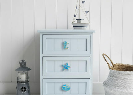 8 Pcs Coastal Nautical Cabinet Knobs, Beach Ocean Themed Drawer Knobs, Blue