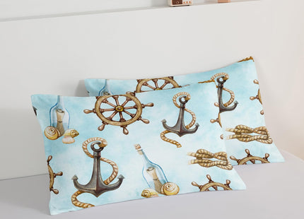 HOSIMA Nautical Comforter Set Twin,Blue Ocean Themed Bedding Sailboat and Anchor Print Kids Bedding Set for Boys Adult Kids Girls,Navy Blue Comforter Twin Size with 2 Pillow Shams.