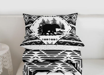Feelyou Bear Comforter Set All Season Cabin Bear Animals Bedding Set with 2