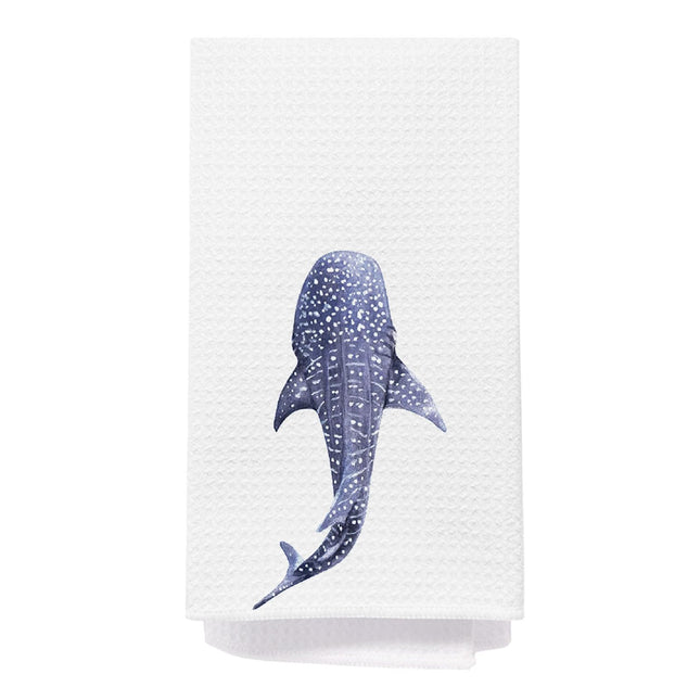 AQYIP Whale Shark Coastal Beach Kitchen Towels, Shark Bathroom Decor Hand Towels, Nautical Beach Dish Tea Towel, Coastal Ocean Bathroom Kitchen Decor, 16x24 Inch