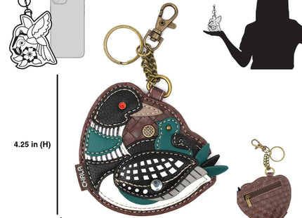 CHALA Bird Collection Women's Decorative Key Fob/Coin Purse Accessory - Loon Bird