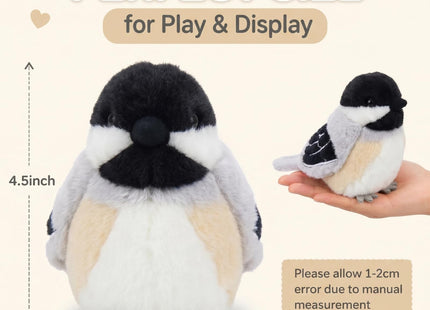 PullCrease Stuffed Animal with Authentic Sound Plush,Black-Capped Chickadee