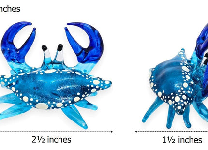 WitnyStore Beautiful Handmade Crab Blown Glass Figurine Animals Crystal Miniature Aquarium Sea Life Home Decor Collectible Gift