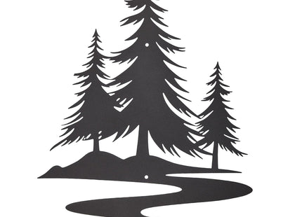 TYLCC Metal Pine Tree Wall Art, Black Rustic Cedar Tree Wall Decor