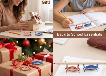 JRTAL 8 Pack Desk Crab Pen Holder, Creative Weightlifting Crab Pencil Stand Holder, Desk Organizers and Accessories, Cute Office Decor for Small Items at Home, School, Studio (Purple/Green/Blue/Red)
