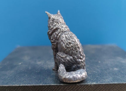 Generic Brass Maine Cat Figurines,Metal Animal Pet Sitting Posture Kitten Statue Sculpture Desktop Ornament Sand Table Bonsai Micro Landscape Decor Accessories, sytd1112240603002