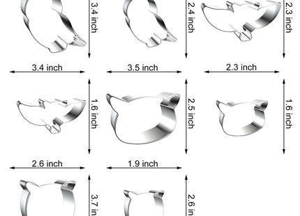 Owl Cookie Cutter Set - Large and Small - Spread Wings Owl, Owl Face, Owl Head, Great Horned Owl - 8 Pieces Bird Animal Stainless Steel Metal Biscuit Fondant Mold Cookie Cutters Shapes for Baking