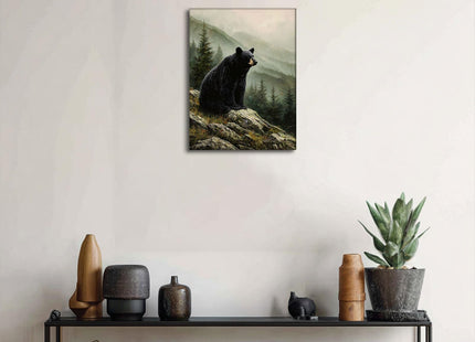 Halioyo Forest Black Bear Wall Art, Rustic Farmhouse Wall Decor(12x16 in)
