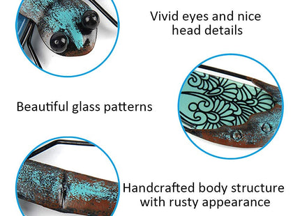 LIFFY Metal Dragonfly Wall Decor - Outdoor Garden Art for Patio, Living Room, Bedroom - Dragonfly Gifts (14inch, Metal & Glass)