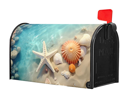 Summer Beach Starfishs Mailbox Covers Magnetic Ocean Mailbox Covers Magnetic Large Size 25.5" X 21" Nautical Coastal Mailbox Wraps Post Letter Box Cover Decor for Outside Garden Yard Farmhouse Home