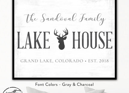 Personalized Family Lake House Canvas Wall Art Custom Fishing Oars
