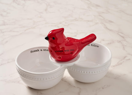 Mud Pie Light Up Cardinal Sitter, Red Ceramic LED Cardinal Bird Decor