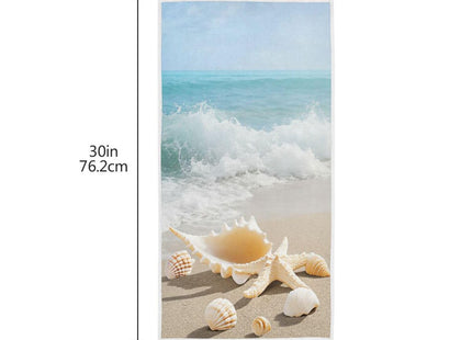 Wamika Beach Seashell Starfish Hand Towels Sea Ocean Wave Summer Bathroom Towel Ultra Soft Absorbent Multipurpose Towels for Hand,Face,Gym,Sports Home Decor, 16x30