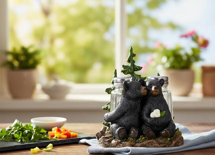Comfy Hour 5 Inch Bear Salt and Pepper Shaker, Pine Tree, Set of 2