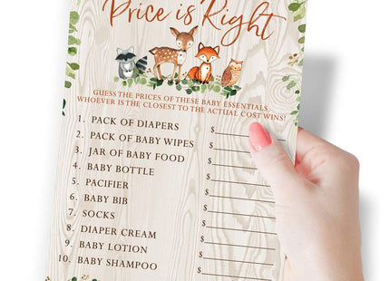 Woodland Baby Shower Game Set - 5 Activities for 50 Guests, Woodland Theme