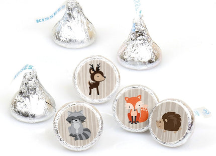 Woodland Creatures Party Favors - Round Candy Stickers - 108pc