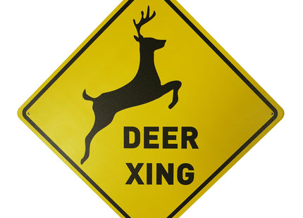 BTHUKO "Deer Xing" Crossing Sign, Animal Deer Crossing Aluminum Metal Sign 12 x 12 Inches