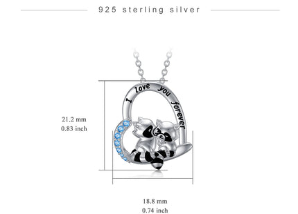 MISTBEE Mothers Day Gifts Raccoon Necklace for Mom Women 925 Sterling Silver Two Raccoon Necklaces Raccoon Jewelry for Birthday Christmas