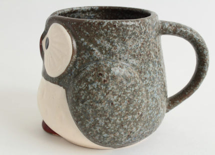 Mino ware Japanese Pottery Mug Cup Owl Shape made in Japan (Japan Import) CPM101 (Stone Charcoal)