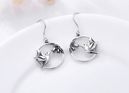 Hummingbird Dangle Drop Earrings for Women 925 Sterling Silver Bird Flower Jewelry Hummingbird Earrings Mother's Day gifts