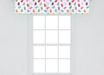 Lunarable Christmas Window Valance Pack of 2, Xmas Season Theme with Ginger House and Pine Tree Cookies Candies, Rod Pocket Curtain Valances for Kitchen Bedroom, 54" X 12", Cinnamon Beige and Green