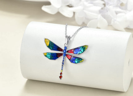 YAFEINI Dragonfly Pendant Necklace 925 Sterling Silver Dragonfly Jewelry Gifts for Women