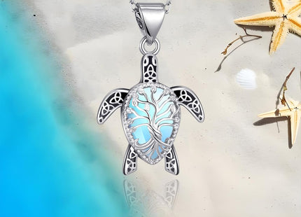 TALYKONG Turtle Necklace Gifts for Women Moonstone Sea Turtle Jewelry