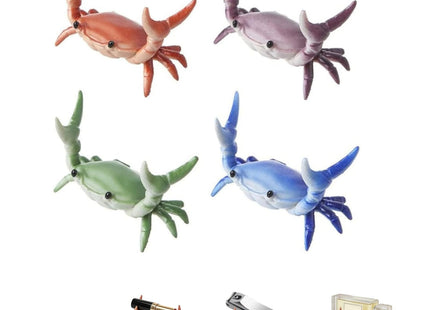 JRTAL 8 Pack Desk Crab Pen Holder, Creative Weightlifting Crab Pencil Stand Holder, Desk Organizers and Accessories, Cute Office Decor for Small Items at Home, School, Studio (Purple/Green/Blue/Red)
