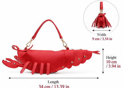 Women Lobster Purse Novelty Bag - Fun Fish Clutch Animal Shaped Handbag